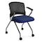 Officesource Perch Collection Nesting Chair with Arms and Casters, Titanium Frame OSSN6953FBK - alternate 1